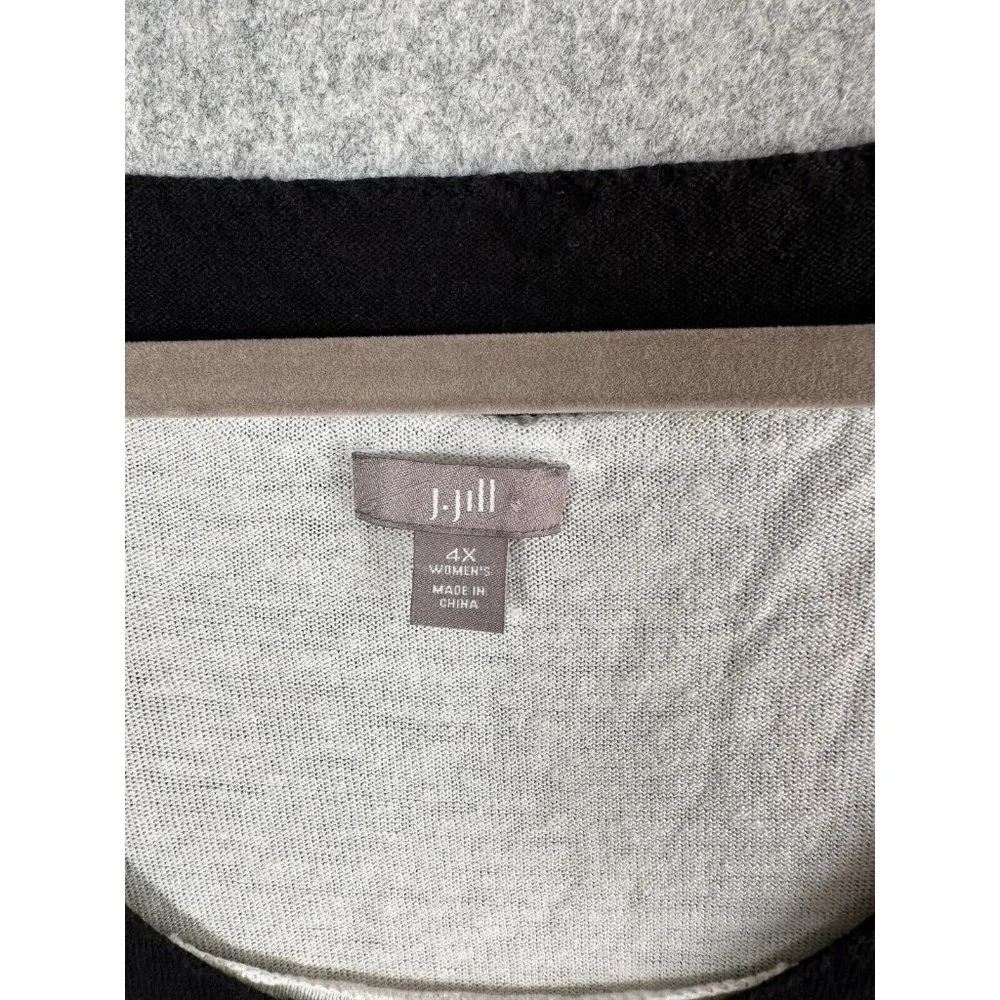 J. Jill 4X Tank Top Womens Black Cream Double Layer Sleeveless Linen Rayon Shirt - Picture 6 of 8